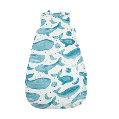 Crane Baby Caspian Wearable Blanket 0-9 Months (Muslin Whale Print)