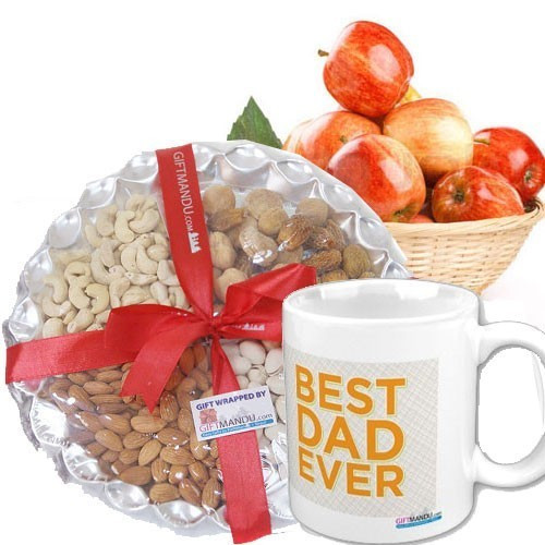 Apple Basket, Dry Nuts and Best Dad Mug