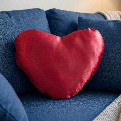 Personalized Heart Shaped Red Cushion