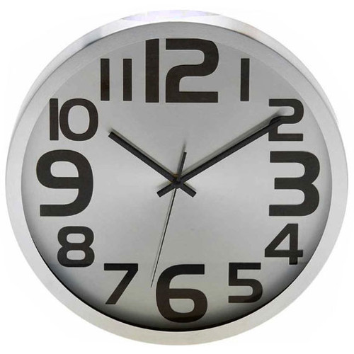 Silver Dial Quartz Analog Wall Clock