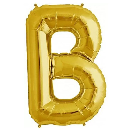Foil Balloon Alphabet "B" - Bright Golden