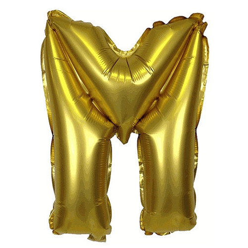 Foil Balloon Alphabet "M" - Bright Golden