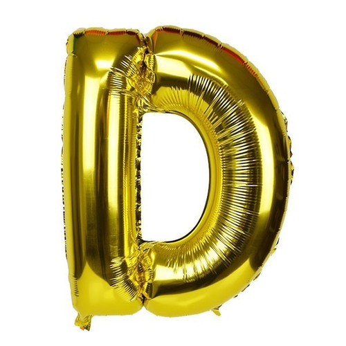 Foil Balloon Alphabet "D" - Bright Golden