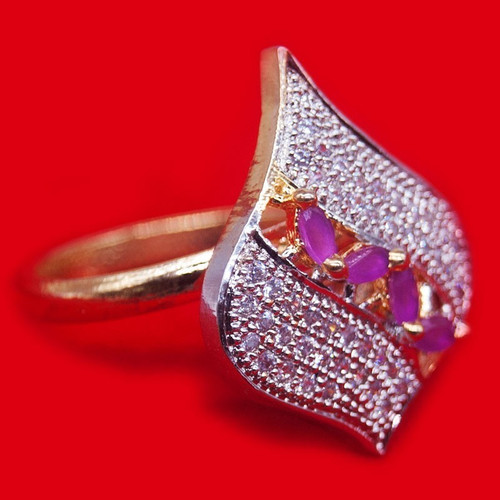 Shining Pink Stone Studded Stylish Ring