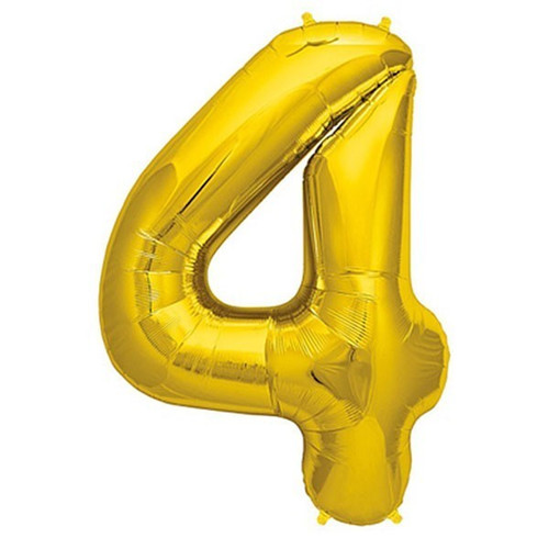 Foil Balloon Number "4" - Golden