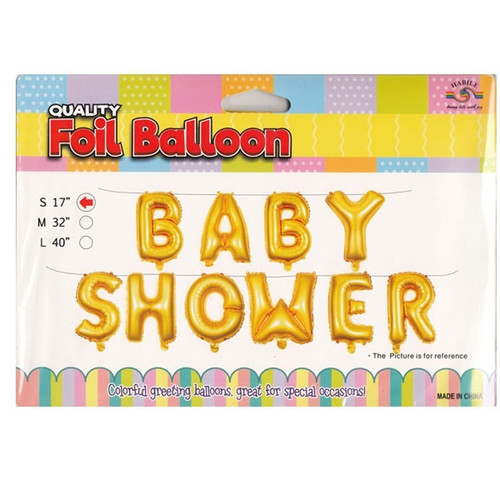 Baby Shower Gold Foil Balloon Banner - 10 pcs 17"