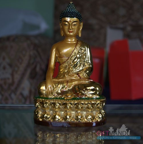 Golden Buddha Statue - (3.5 Inch)