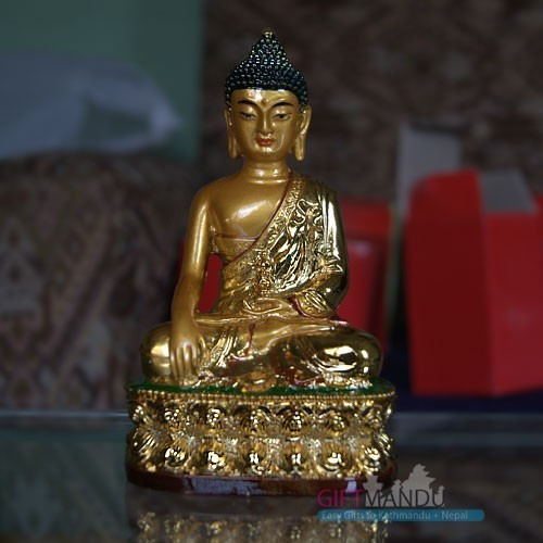 Golden Buddha Statue - (3.5 Inch)