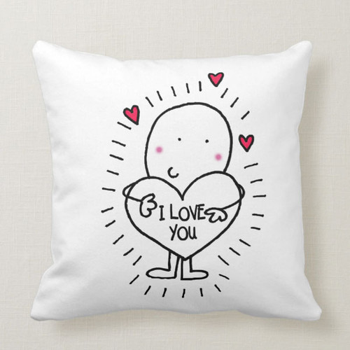 I Love You Printed Cushion Gift