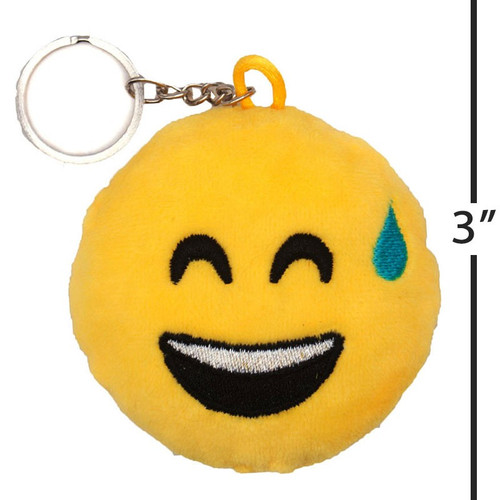 Smiling With Sweat Emoji Key-rings (3 Inch)
