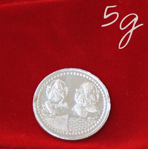 Lord Ganesh Ji and Goddess Laxmi - Silver Coin (5g)