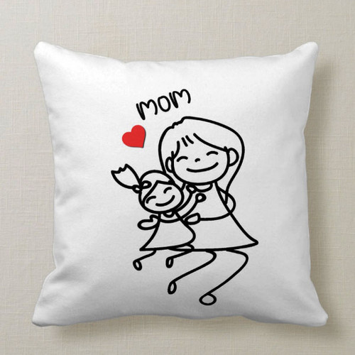 Mom & Daughter Printed Cushion
