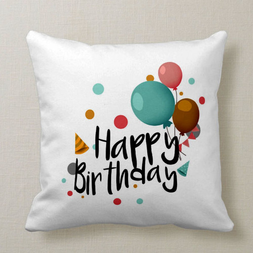 "Happy Birthday" Printed Cushion