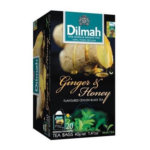 Dilmah 100% Pure Ceylon Black Tea Ginger & Honey (20 Tea Bags)