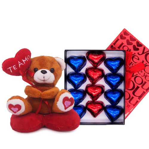 Gourmet Chocolate Box with Cute Teddy Gift Set