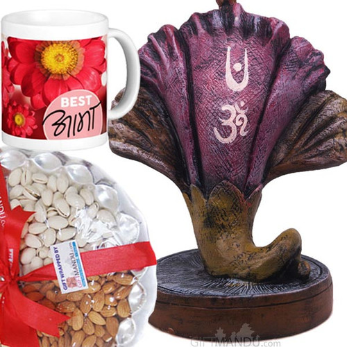 Antique Ganesh ji with Dry Nuts & Best Aama Mug