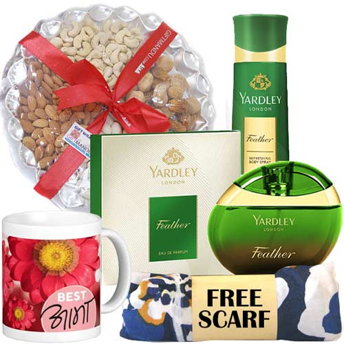 Yardley Feather Women Fragrances, Dry Nuts, Mug (Free Scarf)