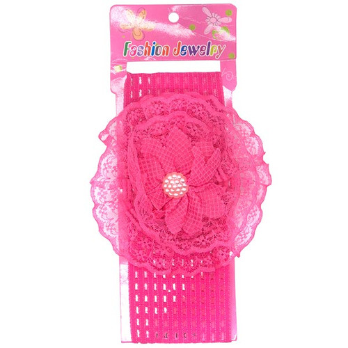 Flower Design Baby Headband - Pink