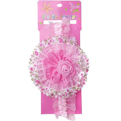 Elegance Rose Design Baby Headband - Light Pink