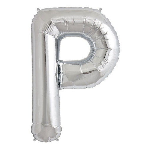 Foil Balloon Alphabet "P" - Silver