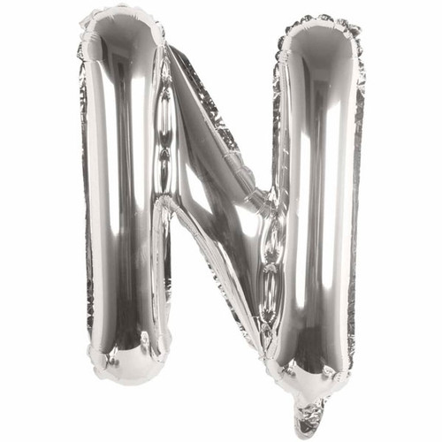 Foil Balloon Alphabet "N" - Silver