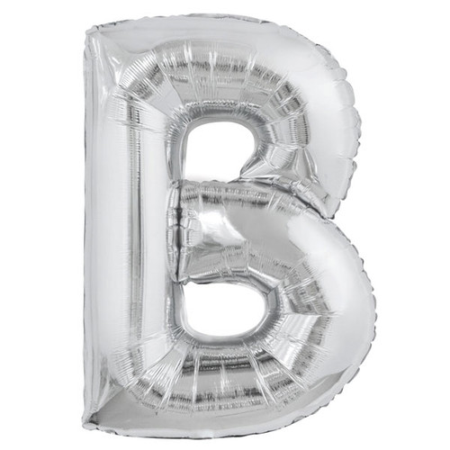 Foil Balloon Alphabet "B" - Silver