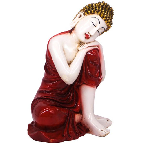 Thinking Lord Buddha Statue -9'' (Red)