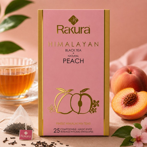Rakura Himalayan Black Tea With Natural Peach (25 Tea Bags)