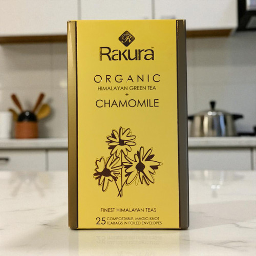 Rakura Organic Himalayan Green Tea With Natural Chamomile (25 Tea Bags)