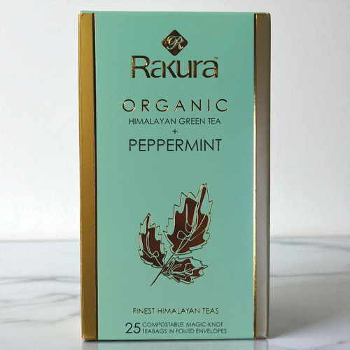 Rakura Himalayan Green Tea With Natural Pepper Mint (25 Tea Bags)