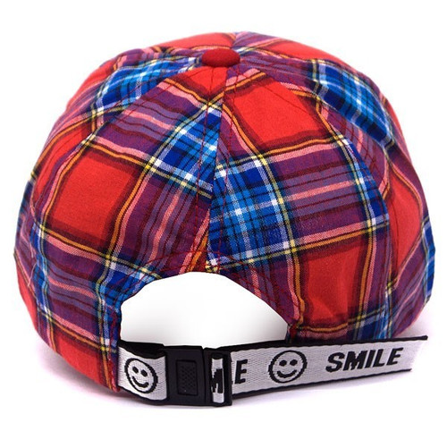 Check Design Cap For Kids - Red