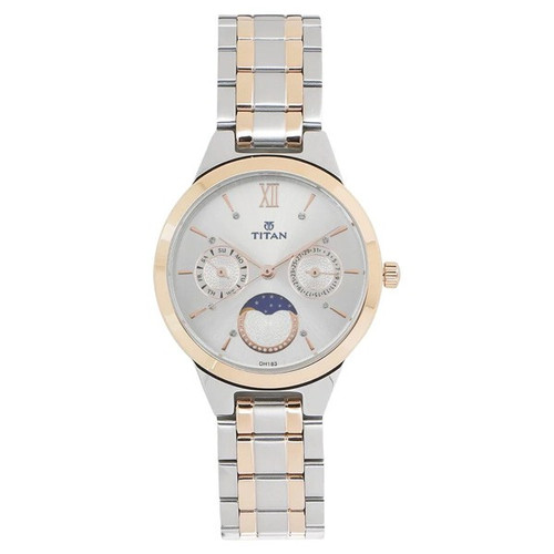 Titan Analog Moon Phase Function Watch For Women - 2590KM01 Titan Analog Moon Phase Function Watch For Women - 2590KM01