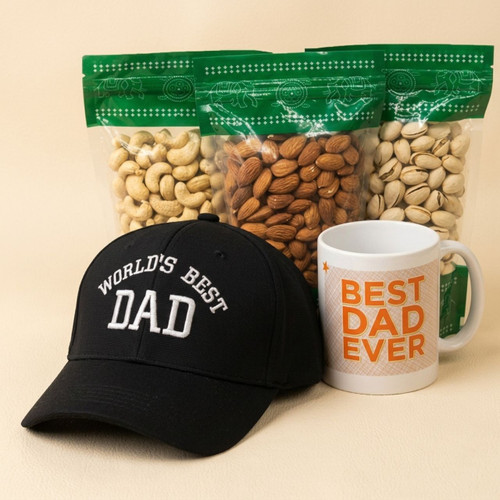 Dry Nuts With Best Dad Mug & Cap