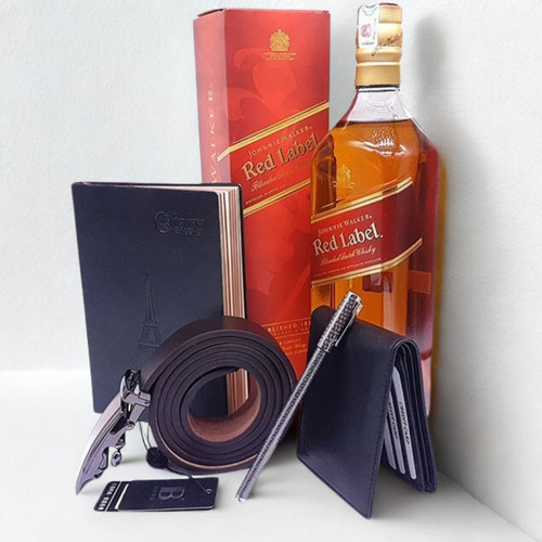 JW Red Label With Diary, Pen, Belt, Wallet