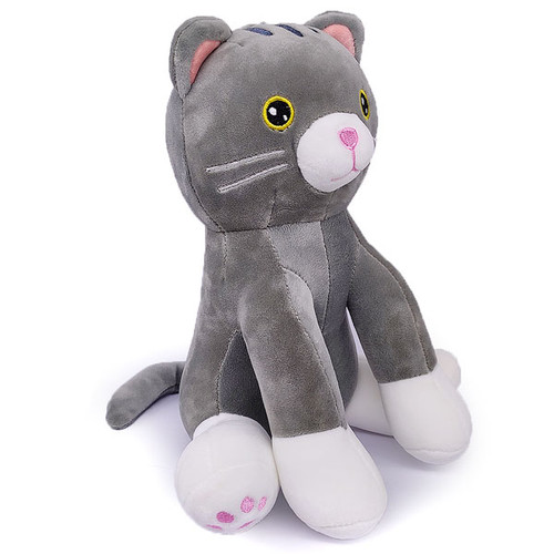 10 In. Adorable Grey Kitty Plush Toy