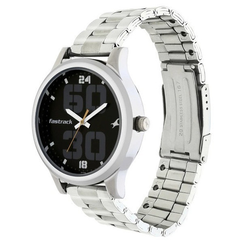 Fastrack Bold Black Dial Analog Watch For Men's - 38051SM07