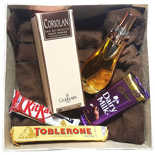 Towel, Chocolates & Perfume in Gift Box