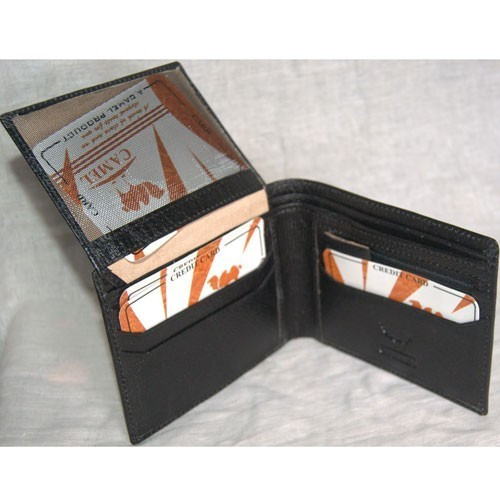 Leather Bi-Fold Wallet by Camel - Black