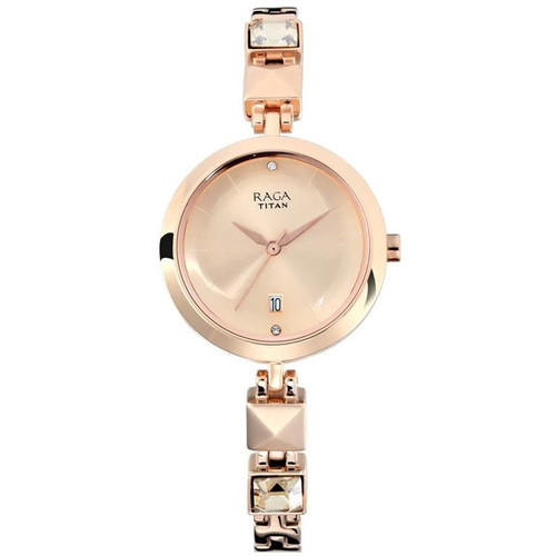 Titan Raga Rose Gold Dial Analog Women's Watch - 2606WM01