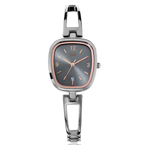 Titan Grey Dial Analog Watch For Women - 2604QM01