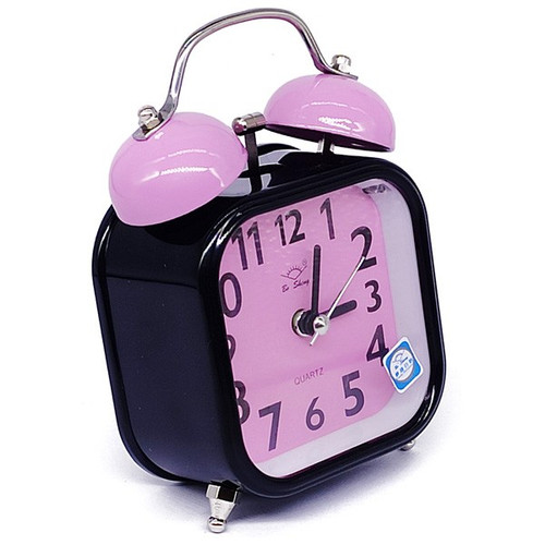Pink Dial Square Shaped Alarm Clock 4.8''