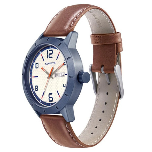 Sonata NXT White Dial Analog Watch For Men - 7137AL03