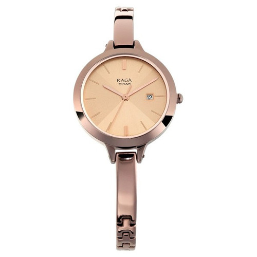 Titan Raga Rose Gold Dial Analog Women's Watch - 2578QM01