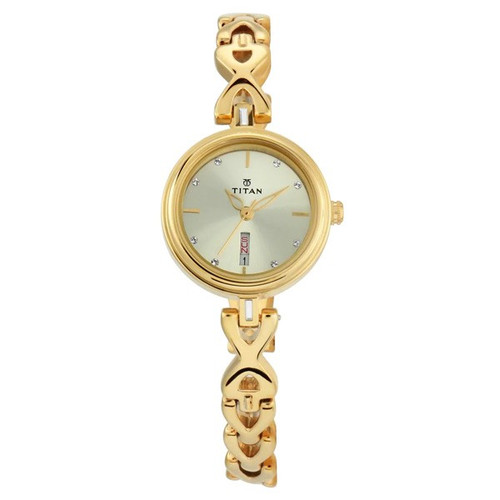 Titan Champagne Dial Analog Women's Watch - 2601YM03