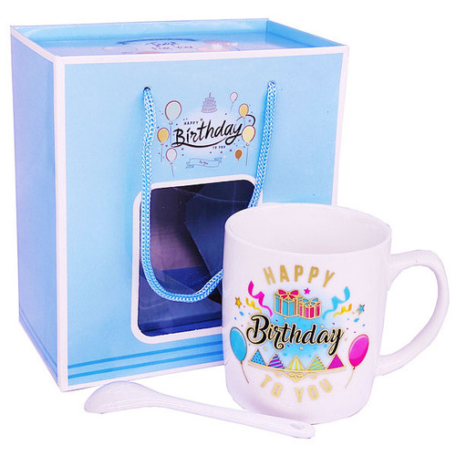 Beautiful Birthday Ceramic Coffee Mug With Spoon 4.5'' (01)