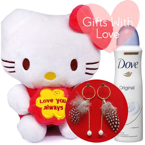 Specially For You - Hello Kitty, Deo & Feather Earring