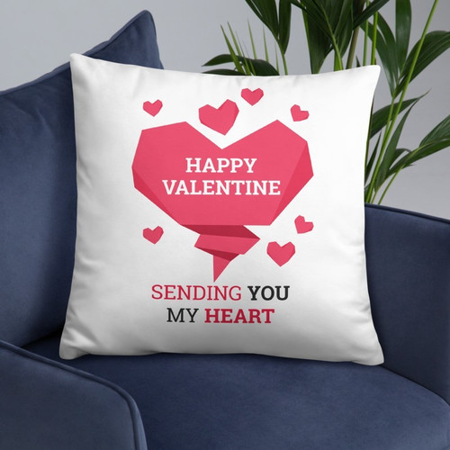 ''Sending You My Heart'' Printed Cushion Gift