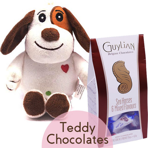Love Puppy with Guylian's Temptations Sea Horses Chocolates