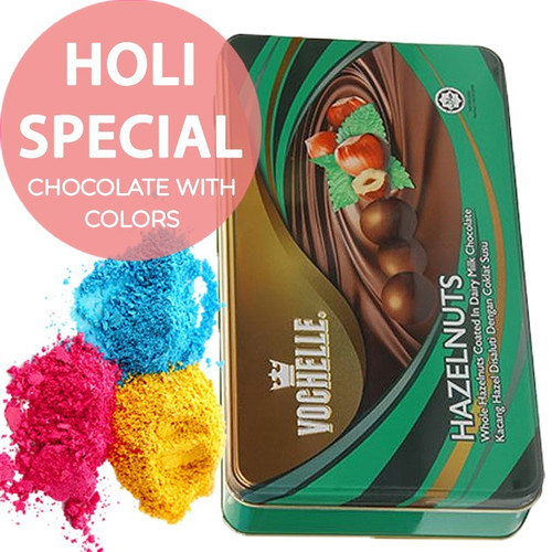 Vochelle Hazelnuts Milk Chocolate Box With Holi Colors