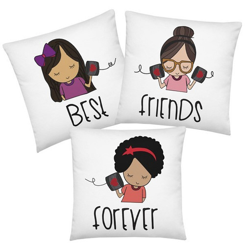 ''Best Friends Forever'' Printed Combo Cushion Gift (Set of 3)